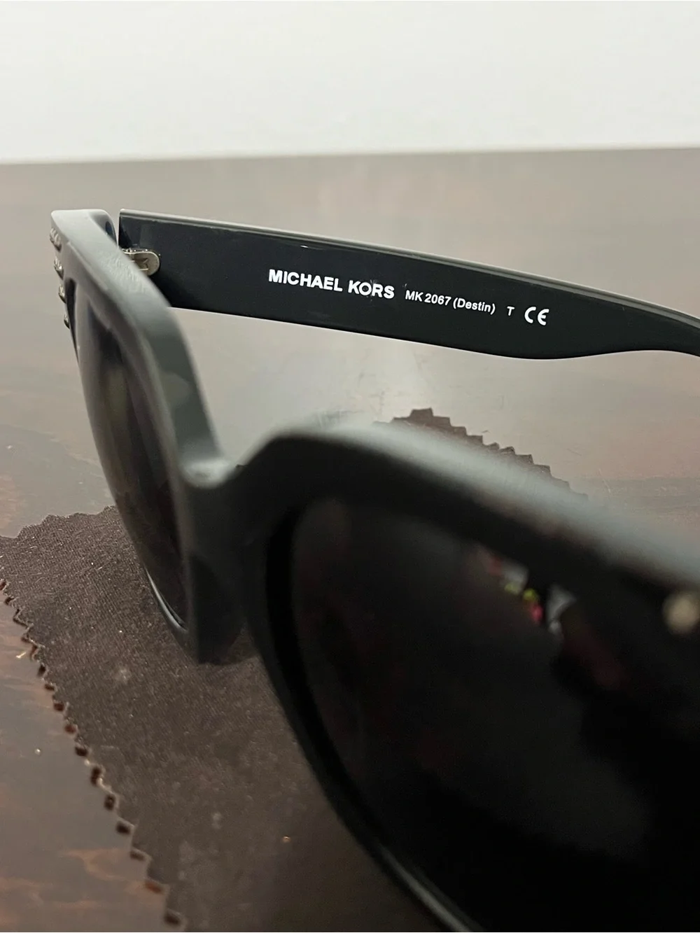 Michael Kors Black Oversized Cat-Eye Sunglasses with Stud Accents
